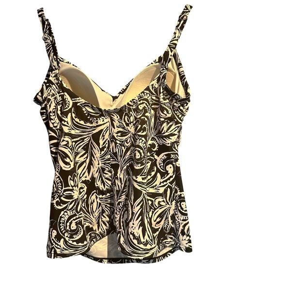 Jantzen Classics Size 10 Tankini Top Black & White Boho Hot Tub Pool Cruise - Picture 2 of 10